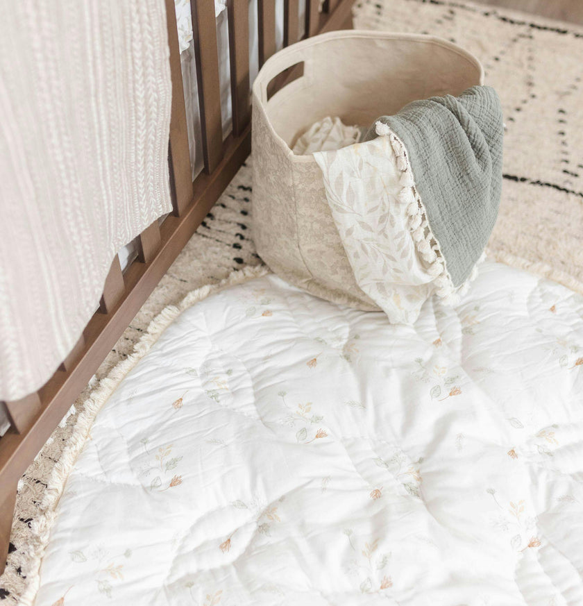 Willow Dainty Leaf Cotton Quilted Baby Play Mat