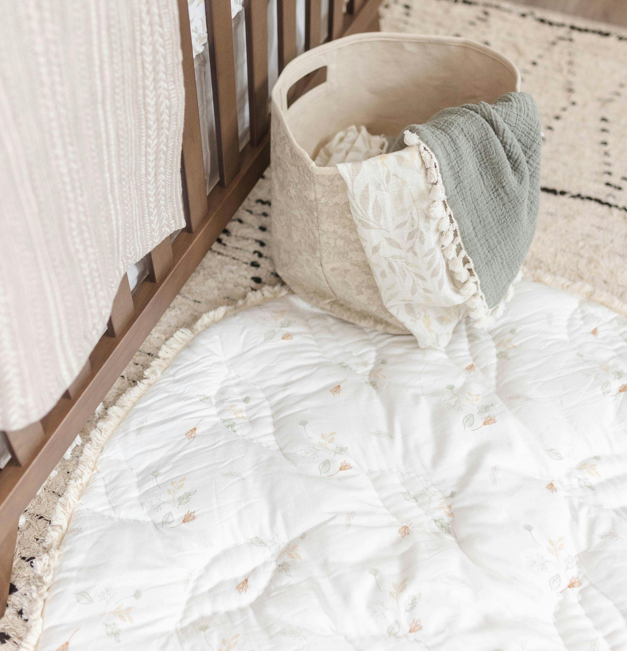 Willow Dainty Leaf Cotton Quilted Baby Play Mat