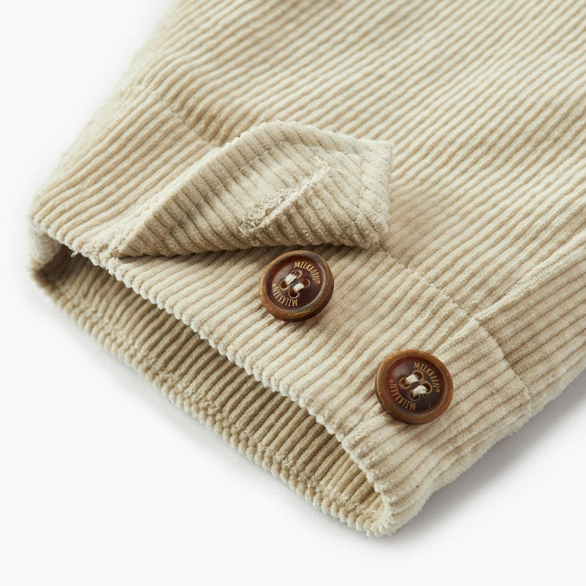 Beige Corduroy Pocket Pants
