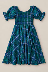 Mini Teagan Dress in Emerald Plaid
