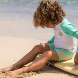 UPF50+ Contrast Long Sleeve Rashguard & Short Set