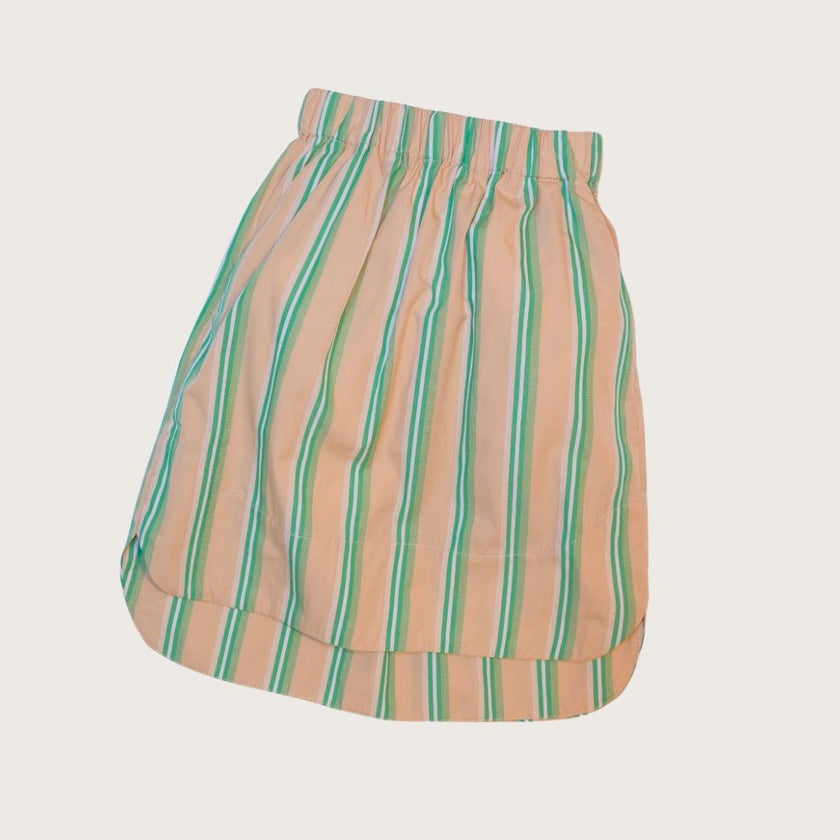 Linnea Green Stripe A-line skirt