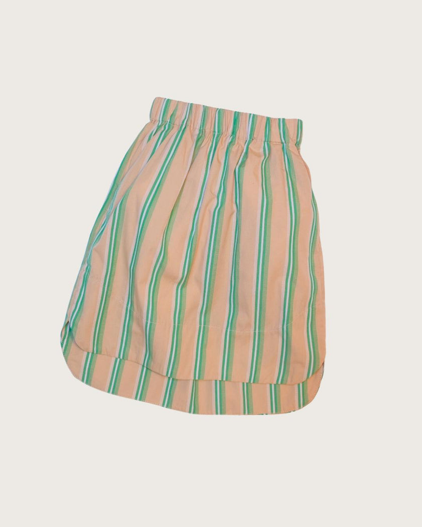 Linnea Green Stripe A-line skirt