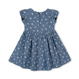 Organic Chambray Smocked Puff Sleeve Dress