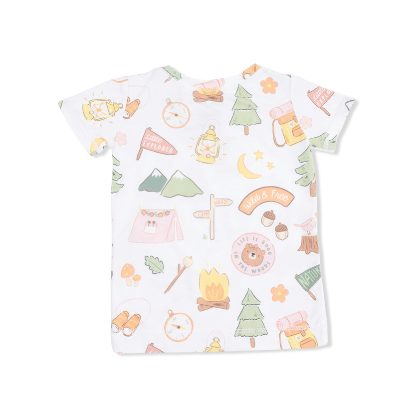 Camping Pink - Short Sleeve Loungewear Set