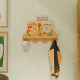 Lido Wave Bookshelf with Hooks in Honey