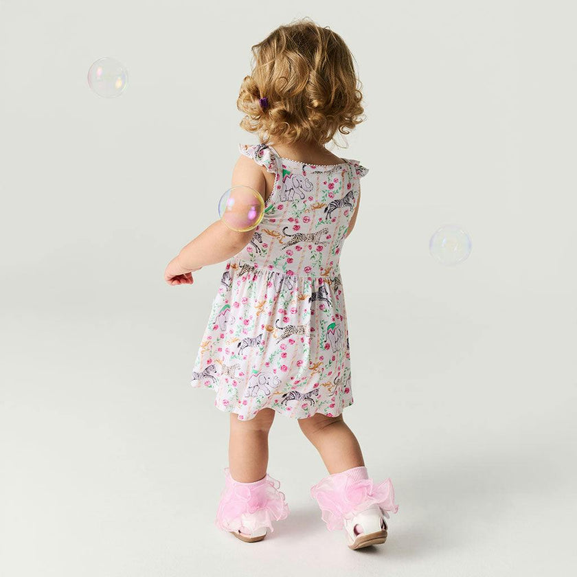 Lyra Ruffled Picot Bodysuit Dress