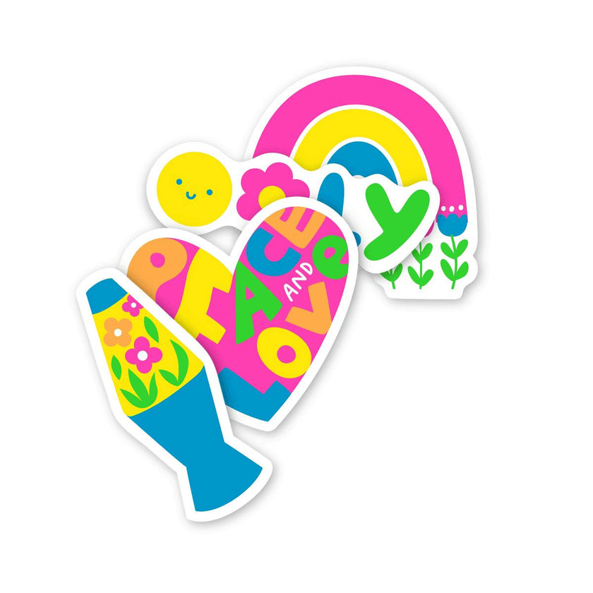 Stickiville Peace and Love Vinyl Stickers