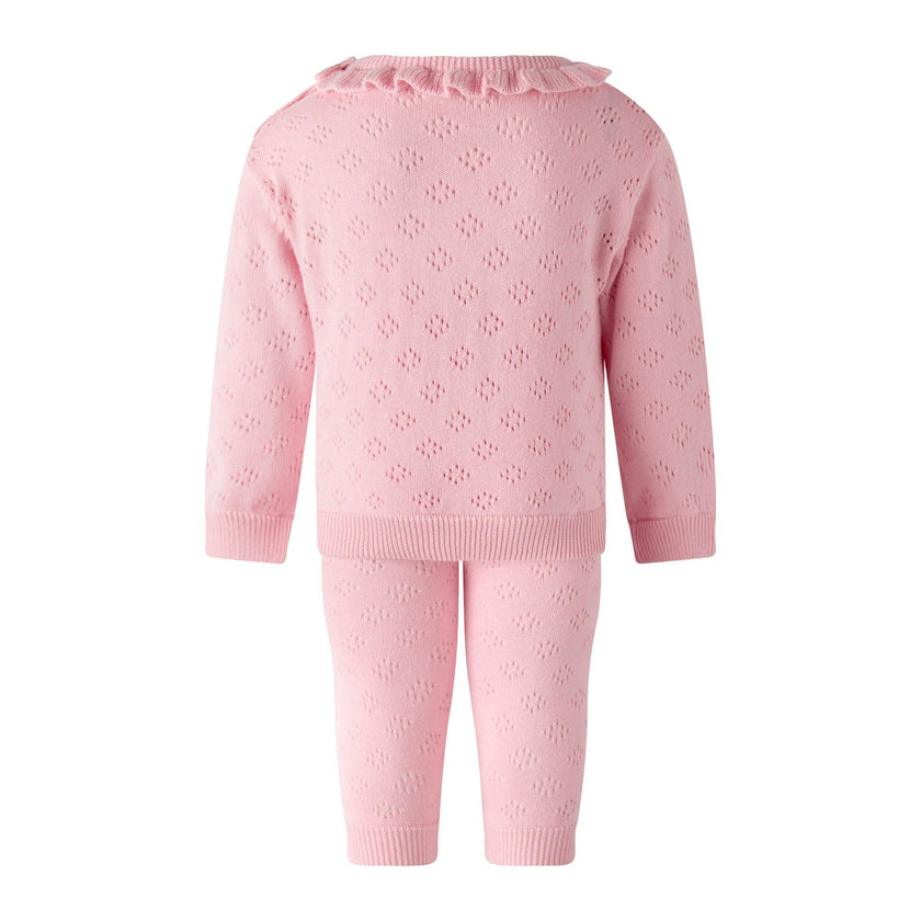 Pink Pointelle Sweater & Legging Set