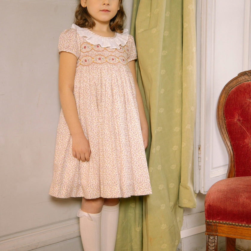 Isadora Short Sleeve Floral Smocked Dress