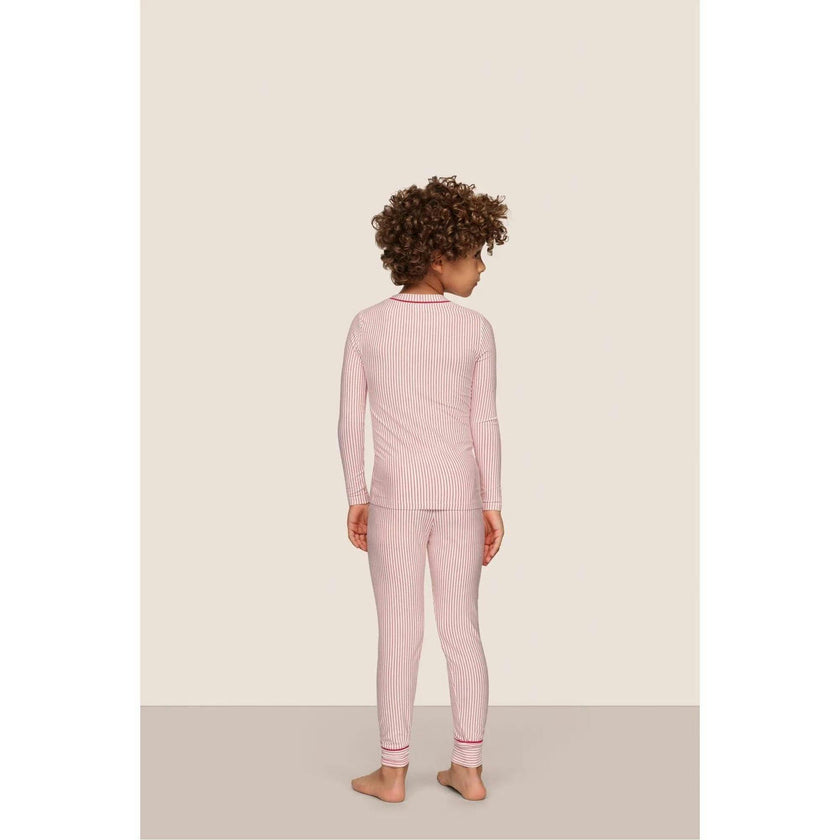 Kids Printed TENCEL Modal Unisex Long PJ Set, Red