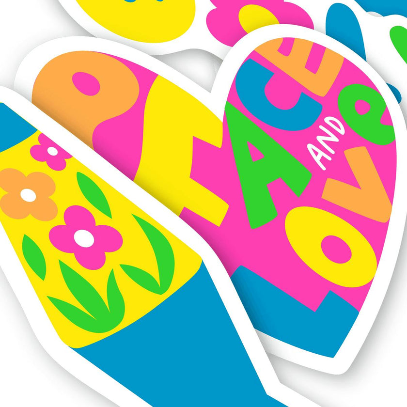 Stickiville Peace and Love Vinyl Stickers