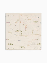 Swaddle Blanket - Lake / Barn + Mint