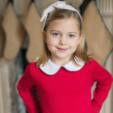 Lillian Girls' Dress Red with Green Piping