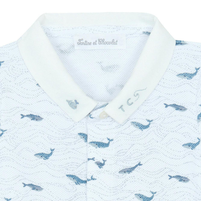 TARTINE ET CHOCOLAT Whale Whale Whale Footed Pajamas