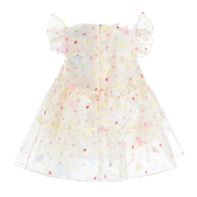 White Thaliora Pastel Polka Dot Dress
