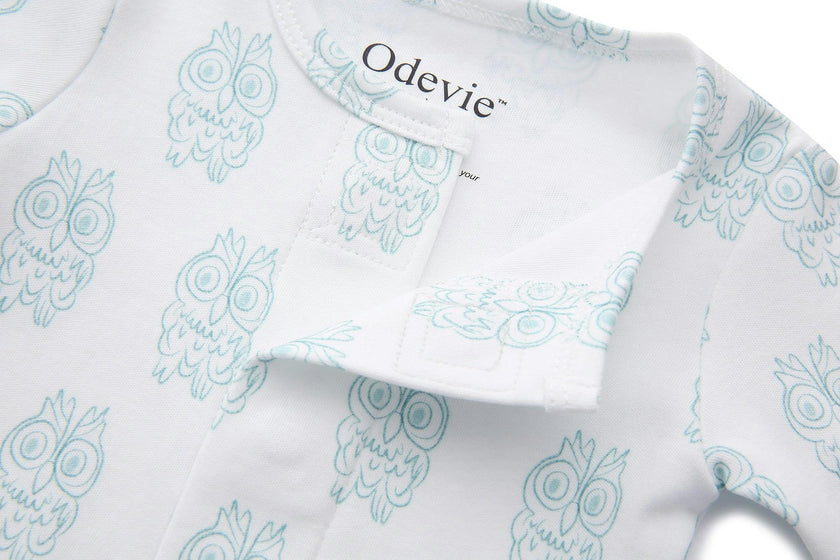 Organic Cotton Magnetic Footie Pajama - Petite Chouette Green