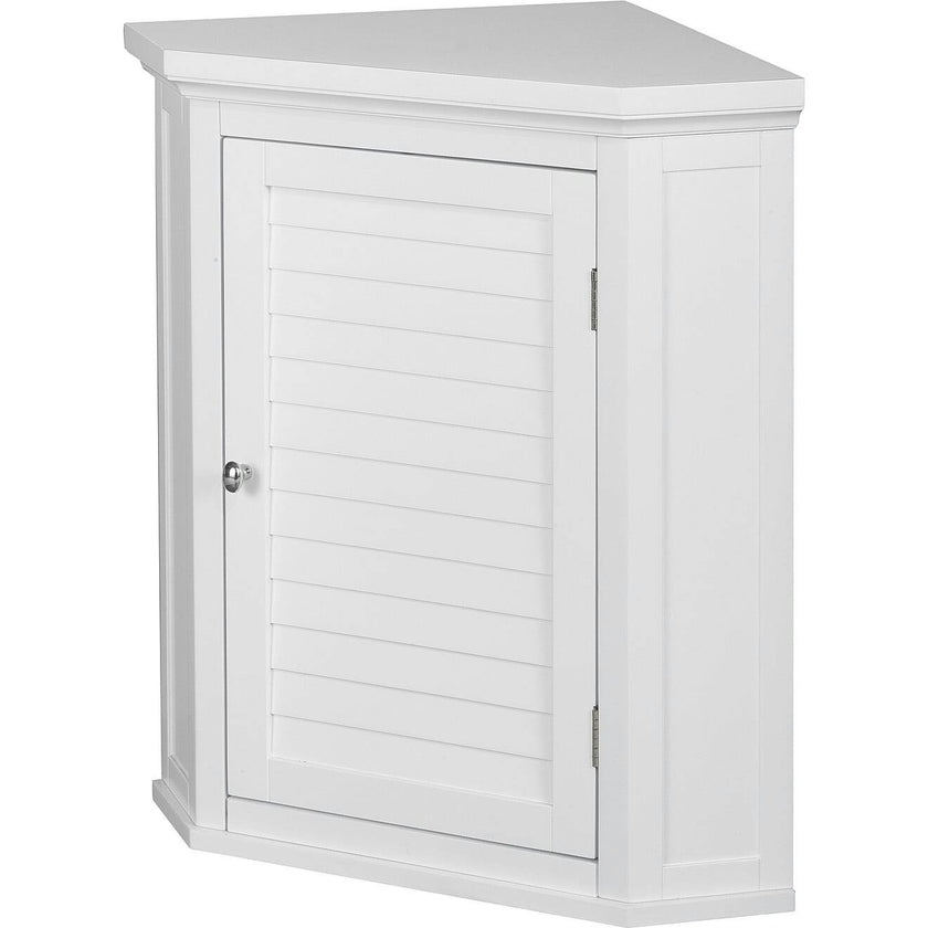 Glancy Wooden Corner Wall Cabinet with Shutter Door