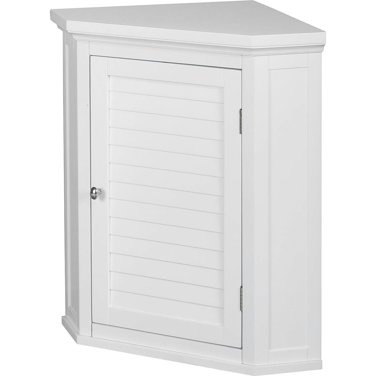 Glancy Wooden Corner Wall Cabinet with Shutter Door