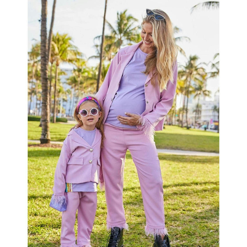 Women’s Feather Trims Suit Lavender