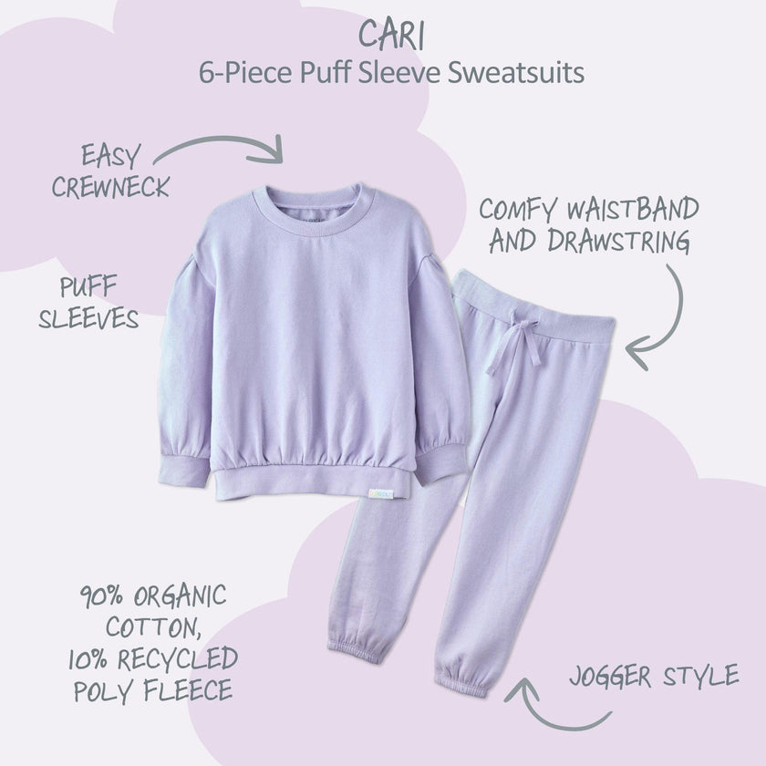 CARI 6-Piece Puff Sleeve Sweatsuit