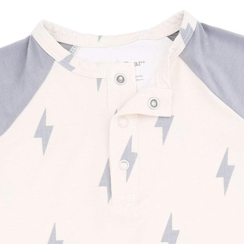 Lightning Bolt Viscose - Long Sleeve Raglan Henley Romper