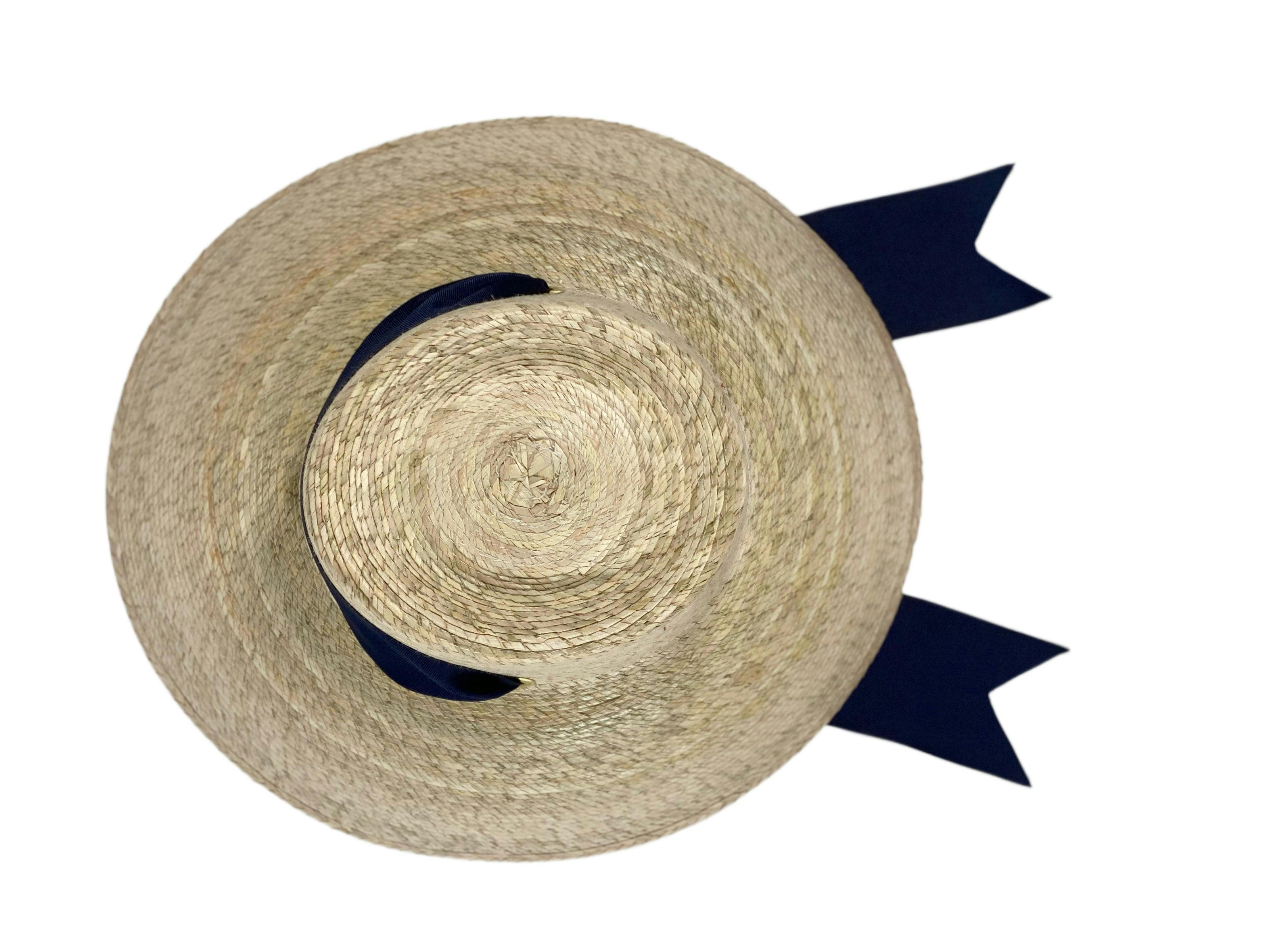 Wildflower Sun Hat (PreOrder Shipping June 15th) - Navy Wide & Short Grosgrain Ribbon