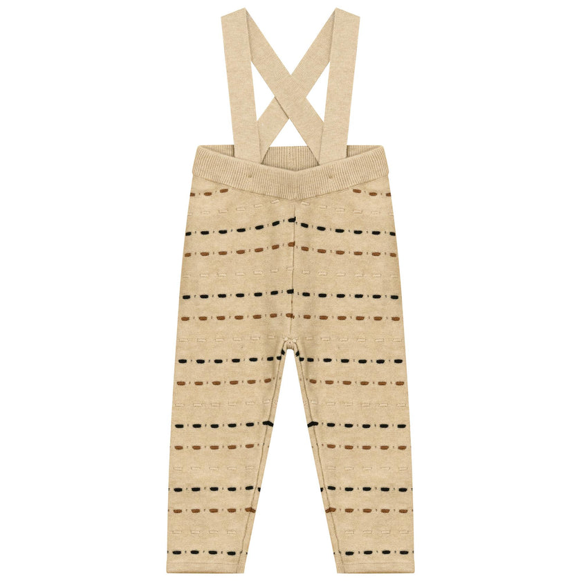 Knitted Strap-Detail Ribbed-Waist Overall