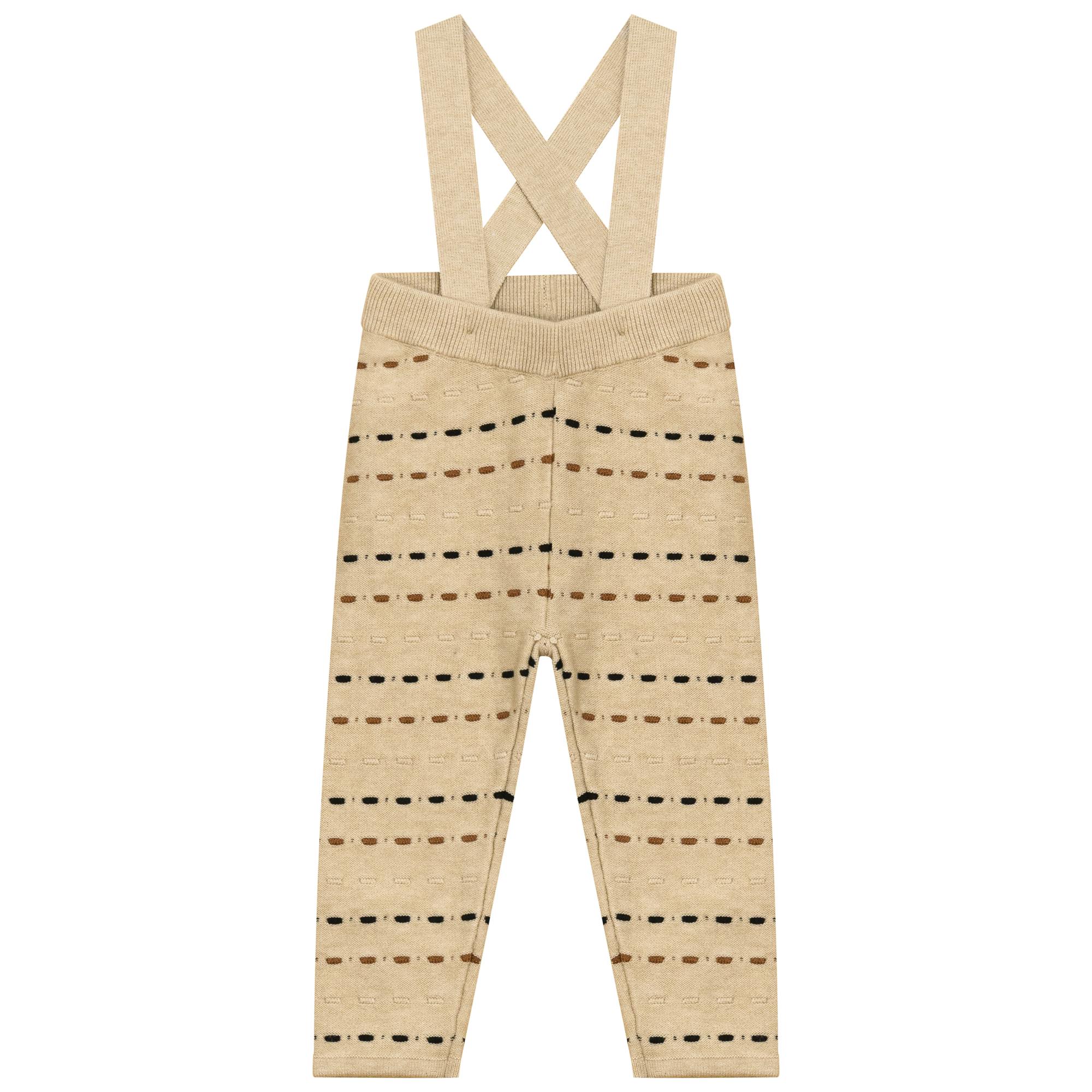 Knitted Strap-Detail Ribbed-Waist Overall