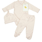 Crochet Trim Three Piece Set in Pearl