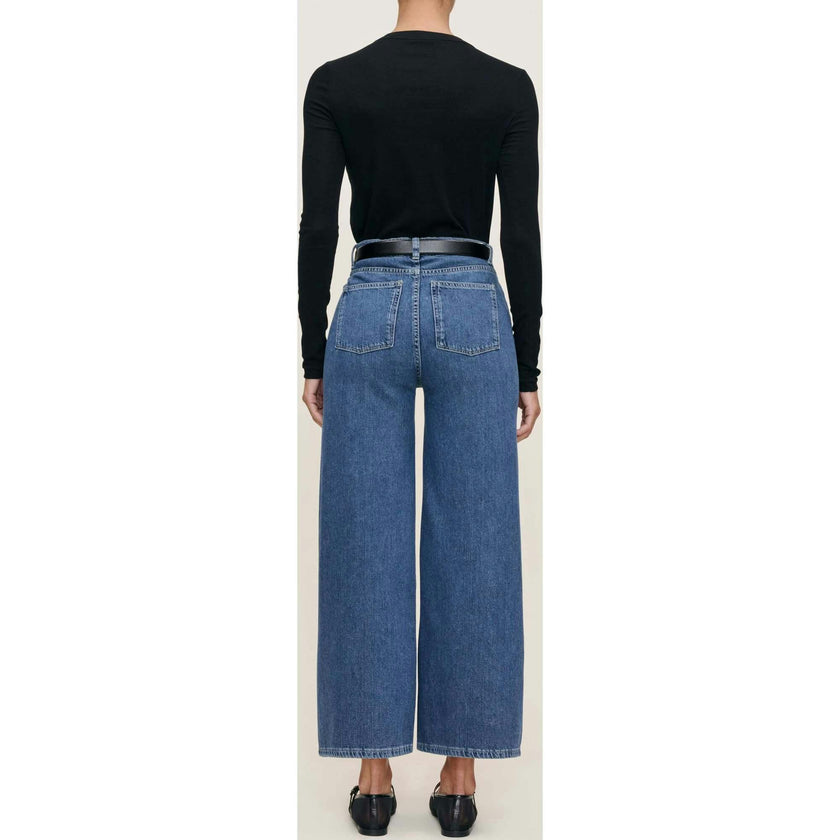 Hepburn Wide Leg High Rise Ankle Jeans Del Ray