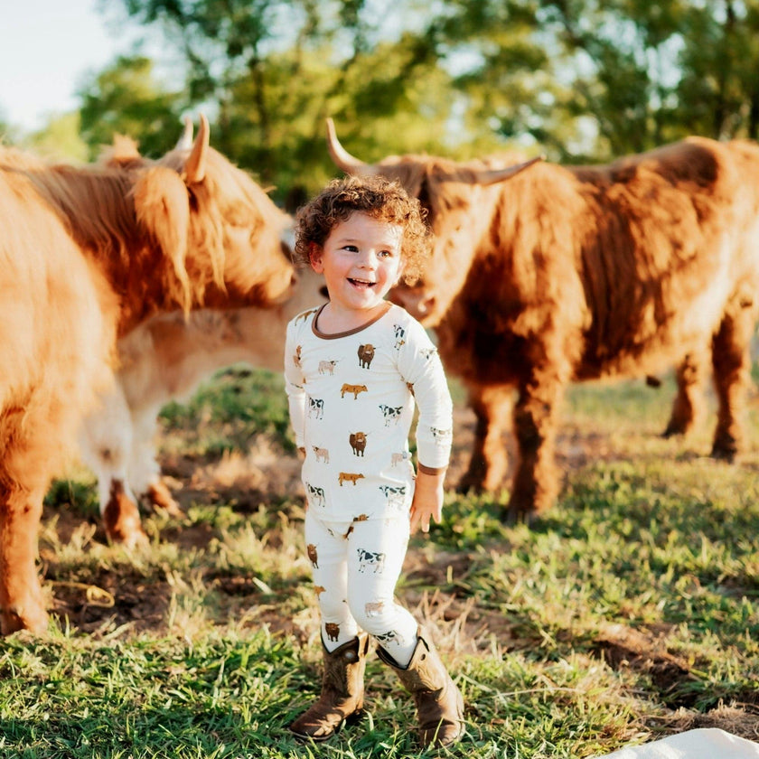 Long Sleeve Toddler Pajama, White