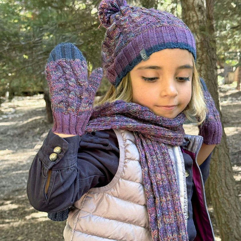 Kids Braided Pom Pom Beanie