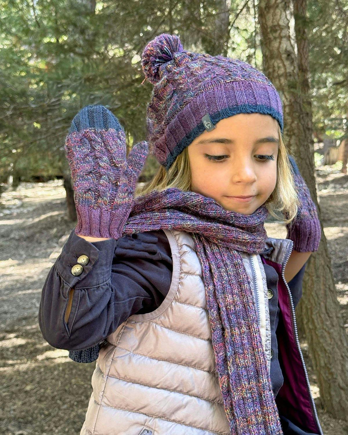 Kids Braided Pom Pom Beanie