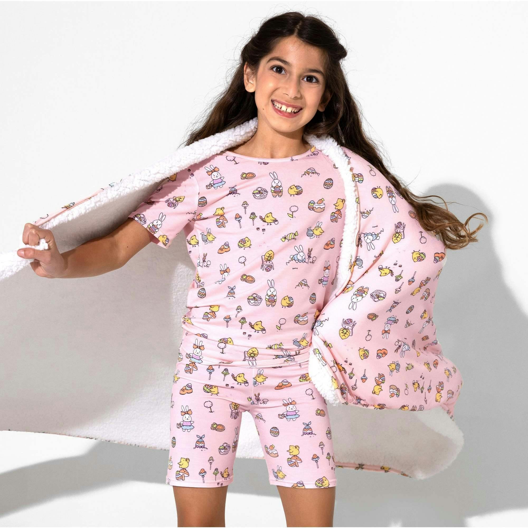 Easter Pink Kids Bamboo Short Set