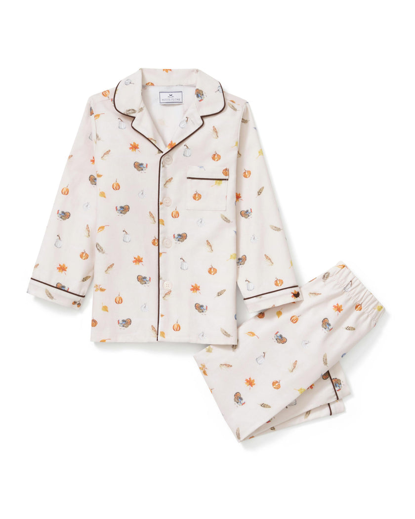 Kid's Twill Pajama Set in Thanksgiving Traditions