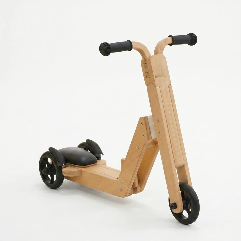 Juneberry 2-in-1 Wooden Scooter & Ride-On Toy for Toddlers