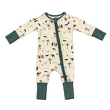 Long Sleeve Zip Romper in Nativity