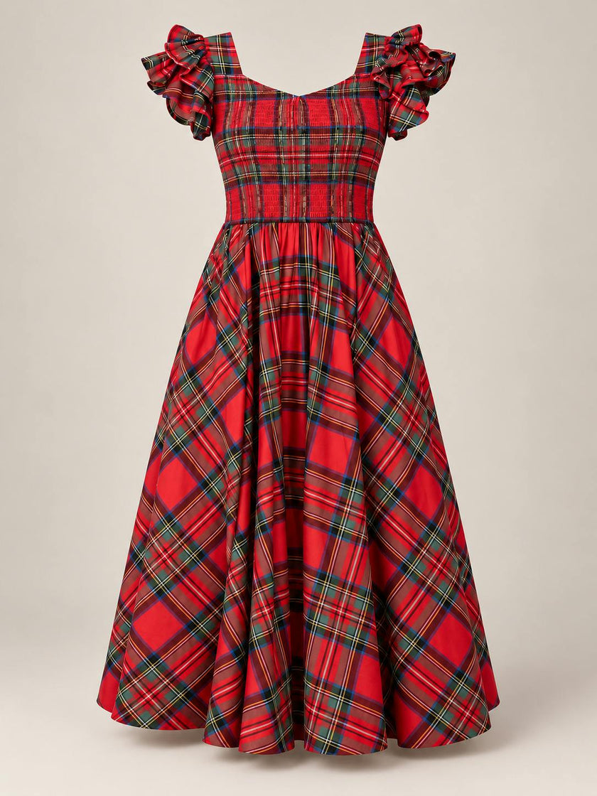 Hattie Dress in Holiday Plaid