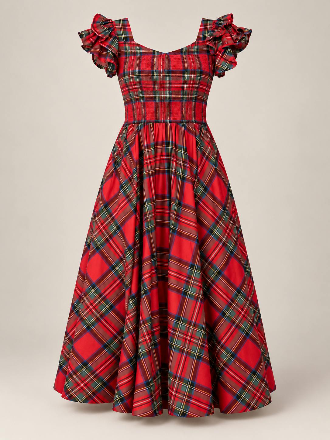 Hattie Dress in Holiday Plaid