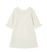 Camille Girl Dress, White Gold Lily
