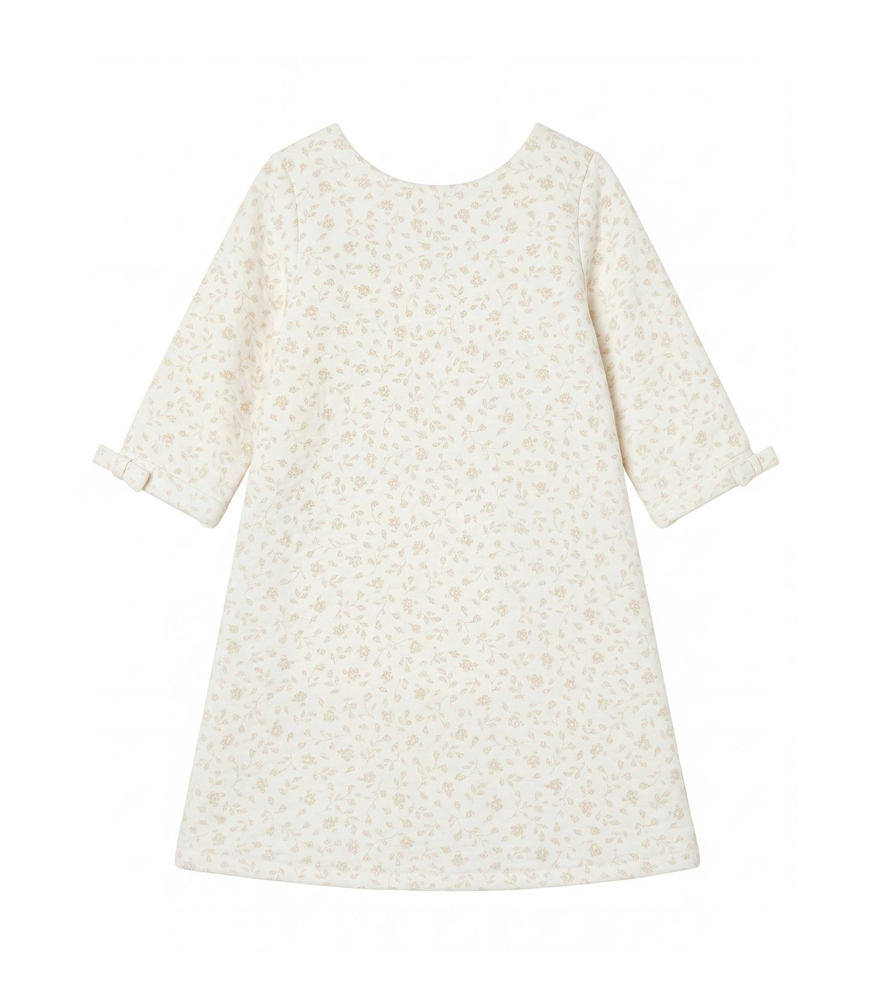 Camille Girl Dress, White Gold Lily