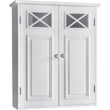 Dawson Wooden Wall Cabinet with Cross Molding and 2 Doors