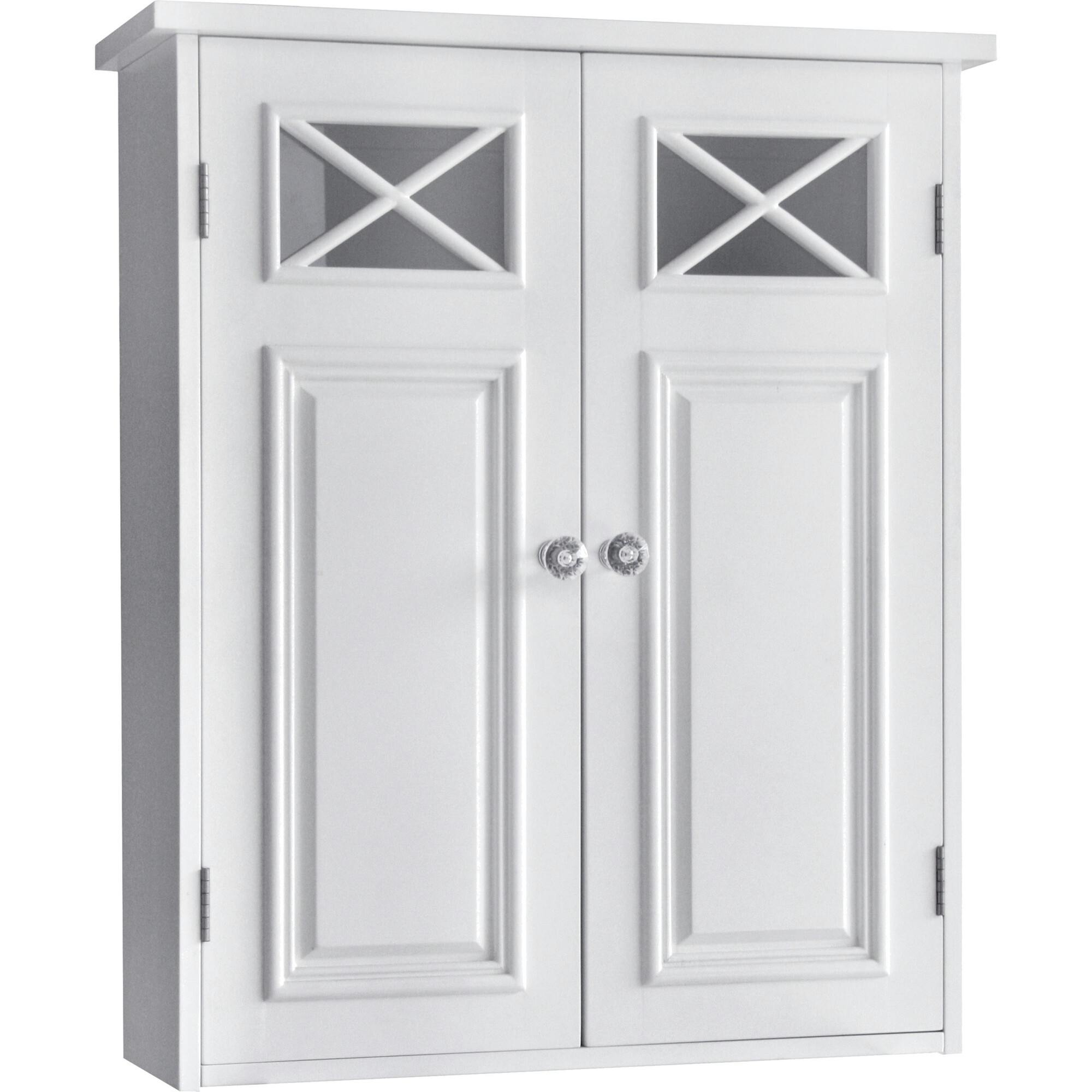 Dawson Wooden Wall Cabinet with Cross Molding and 2 Doors