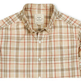 Men's Organic Long Sleeve Stretch Poplin Button Down Shirt, Beige