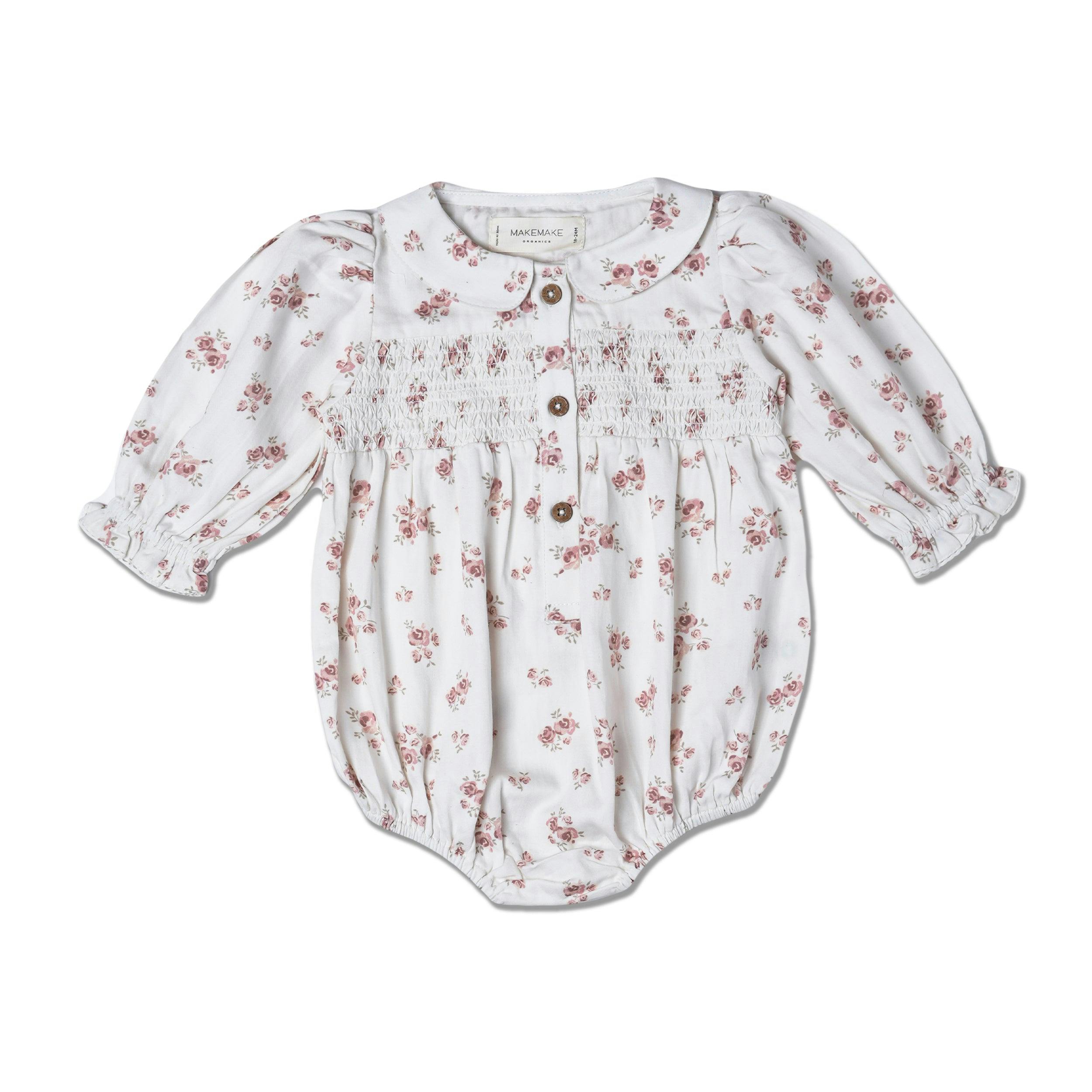 Organic Smocked Bubble Romper
