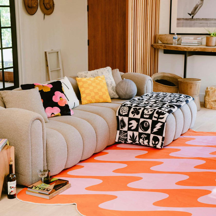 Pastel Irregular Shaped Wavy Rug by Johann Banta