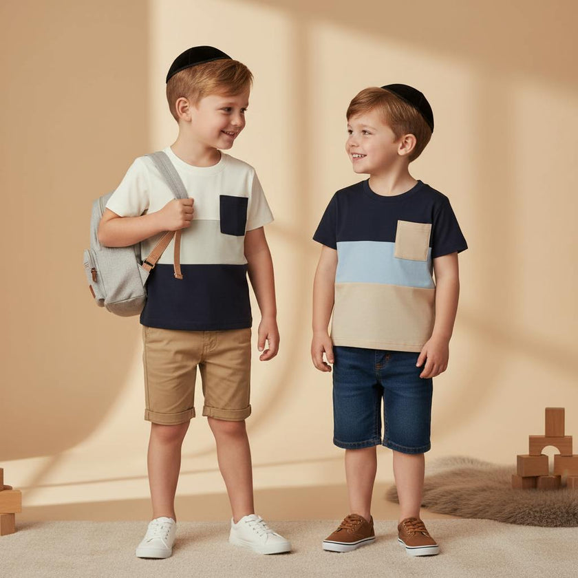 Boys Colorblock Pocket T-shirt