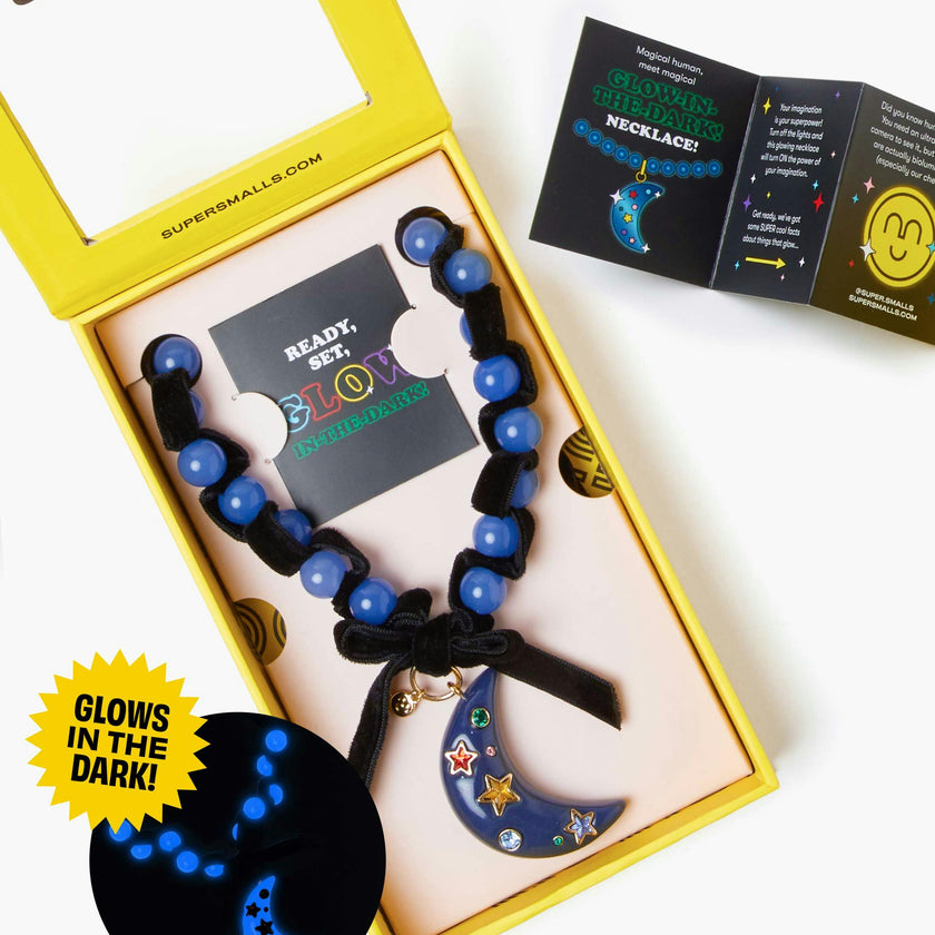 Blue Moon Glow In The Dark Necklace
