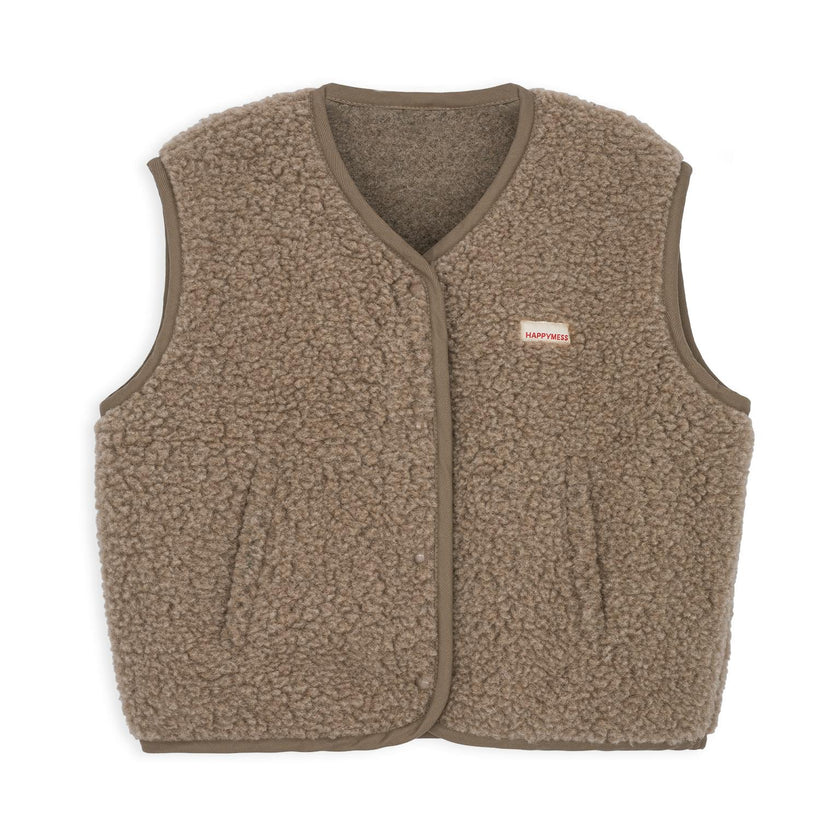 adult merino wool vest - hazelnut